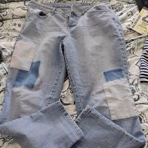 Style & Co. Light Blue Patchwork Boyfriend Jeans